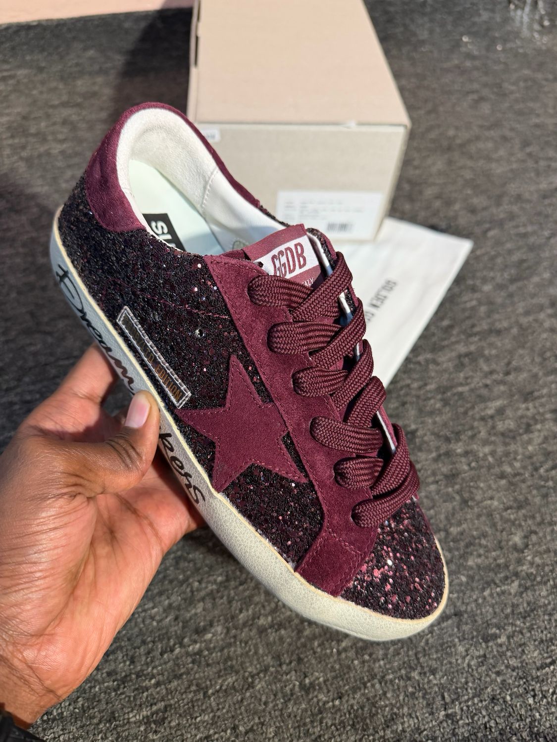 Golden Goose Superstar leather trainers Burgundy