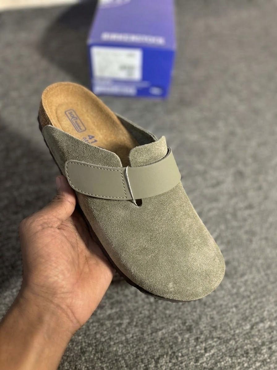 Birkenstock  Loma suede mules  kaki 