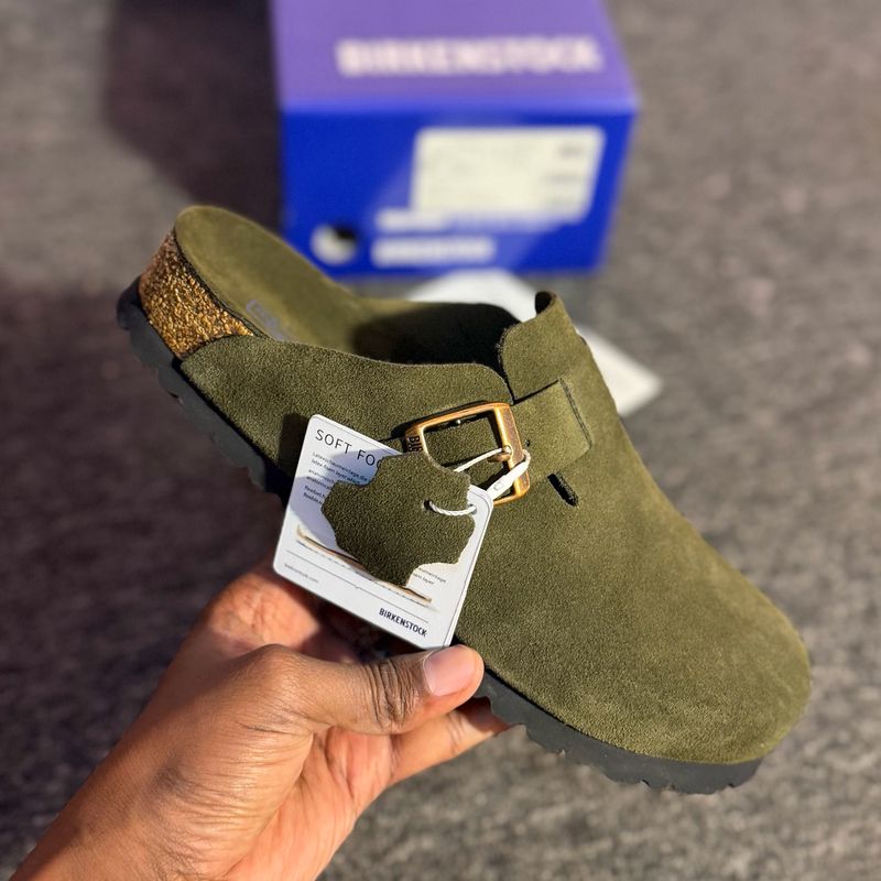 Birkenstock Boston Soft Faded Green 