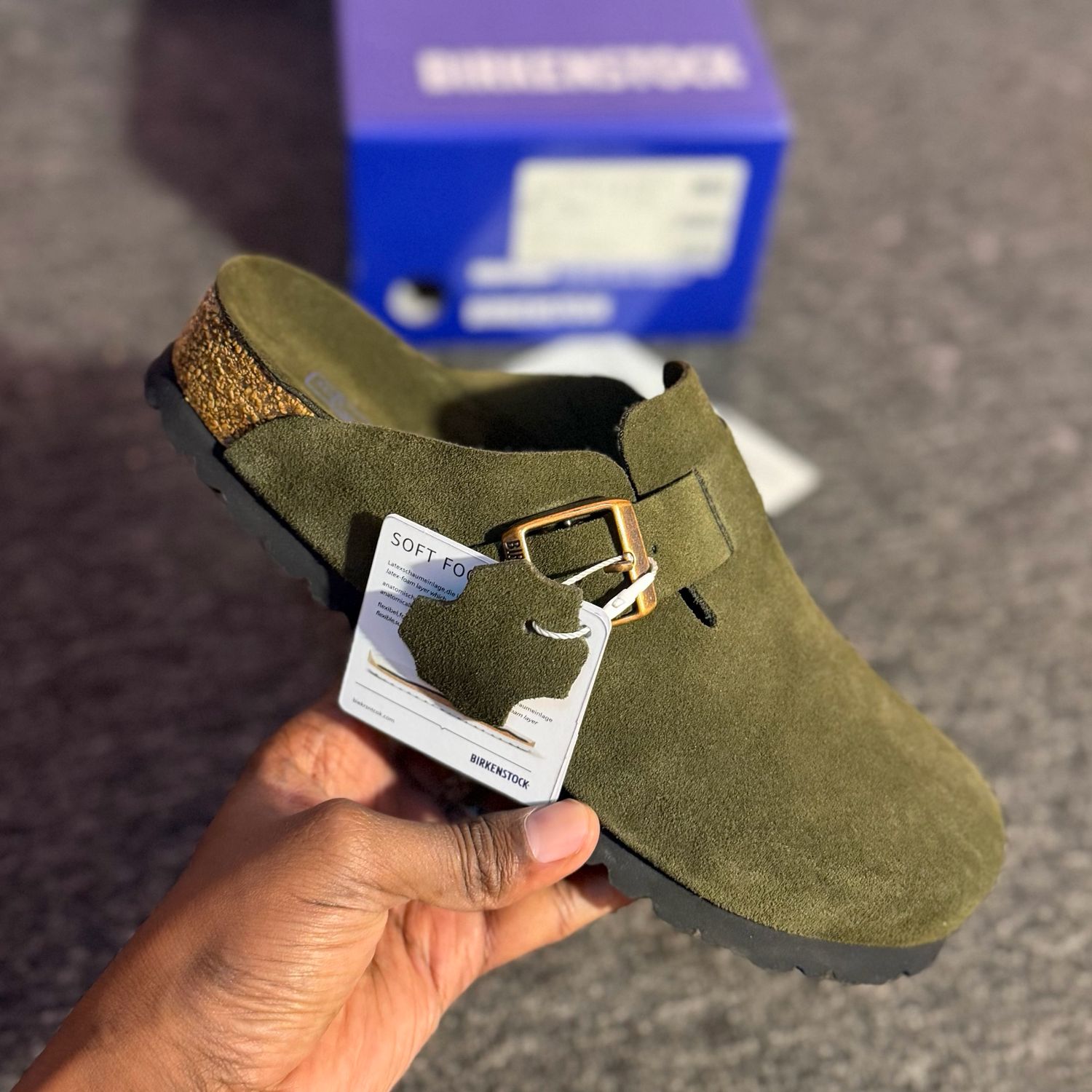 Birkenstock Boston Soft Faded Green 
