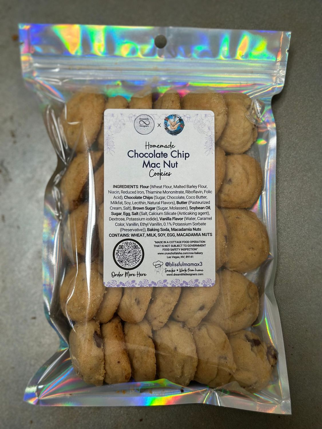 Chocolate Chip Mac Nut Cookies