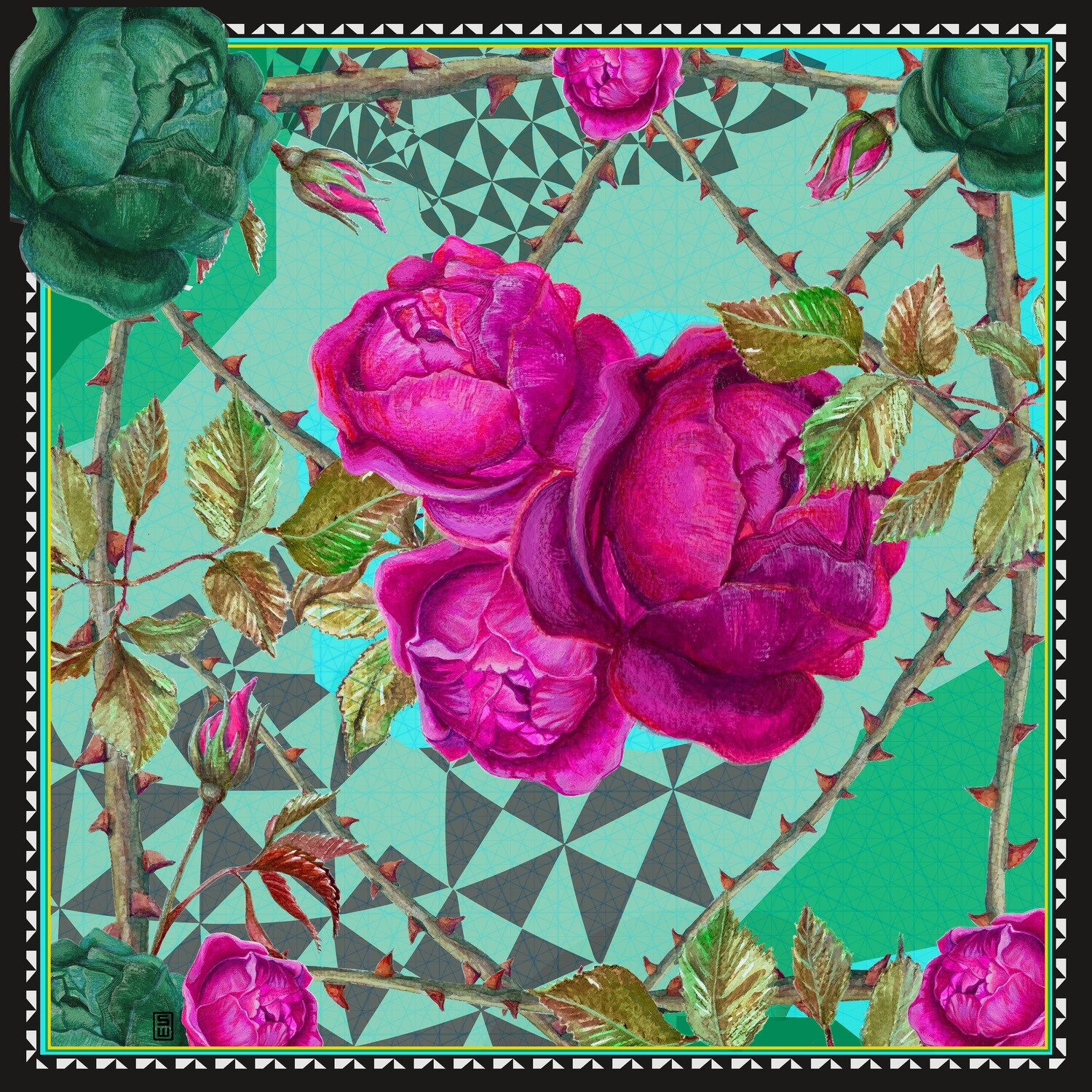 Tuch  "Roses in the garden"