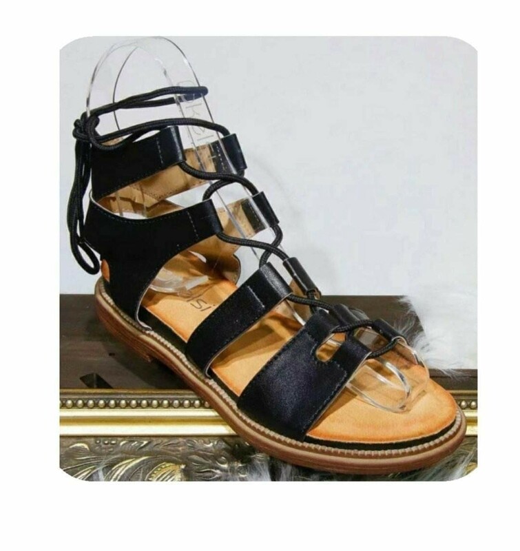 Black lace up sandals