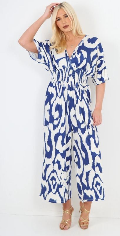 Italian Elasticated waist leopard jumpsuit