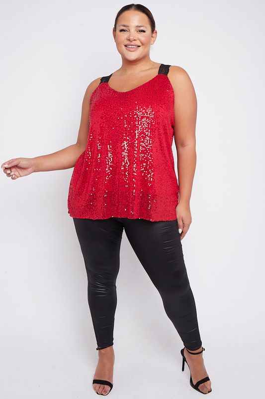 Sequin Embellished Strap Vest