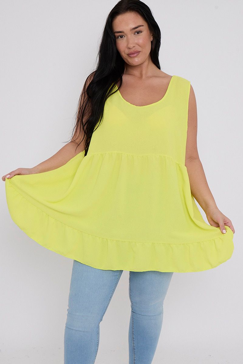 Sleeveless smock top