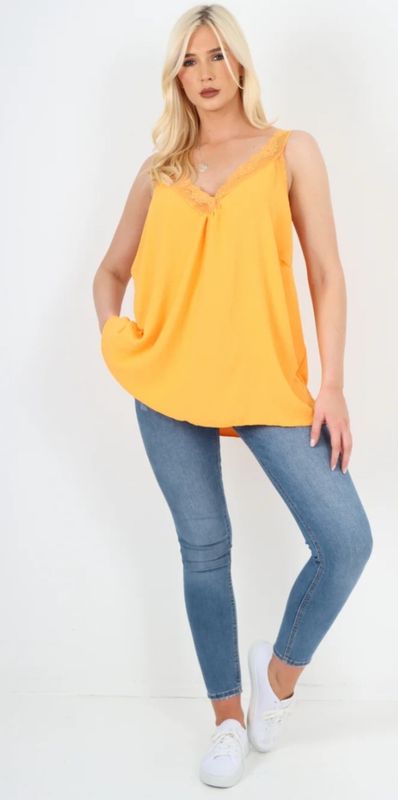 Lace straps vest top