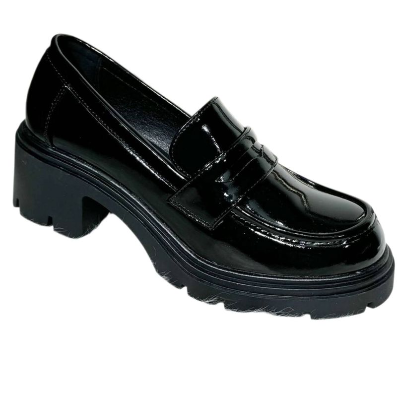 Chunky Heeled Penny Loafers