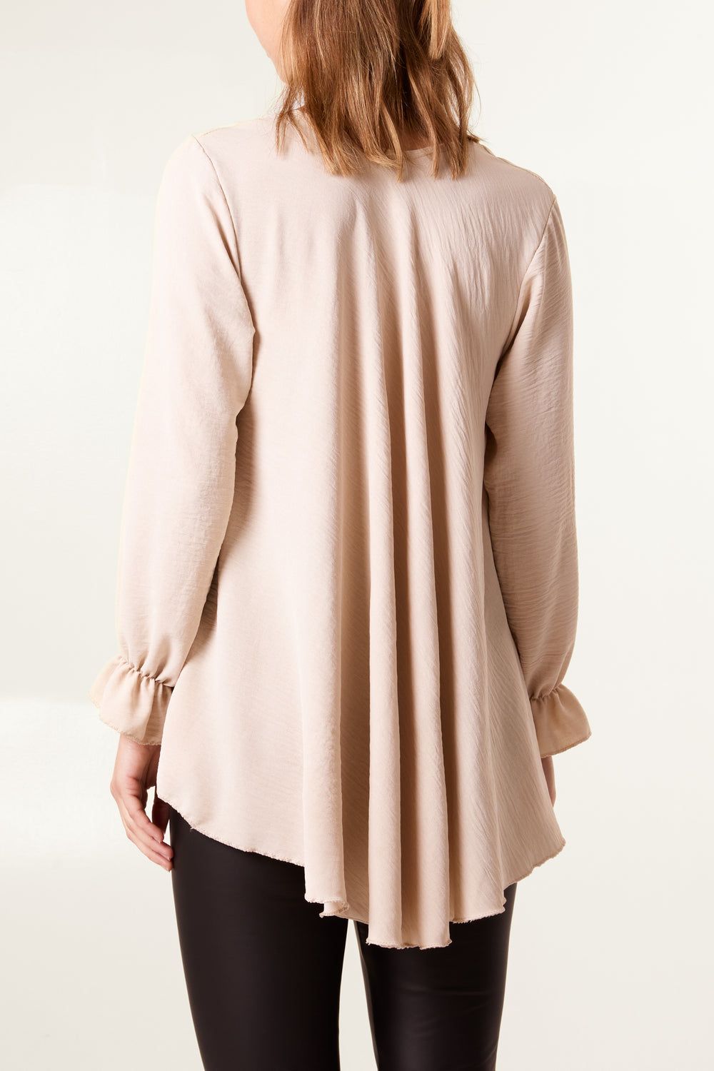 Long sleeve floaty top &amp; necklace