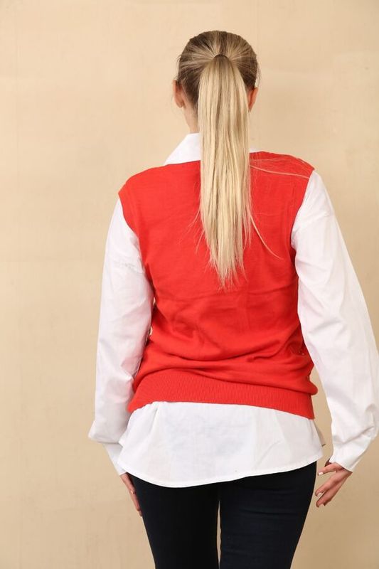 Red knitted Montana Christmas Vest