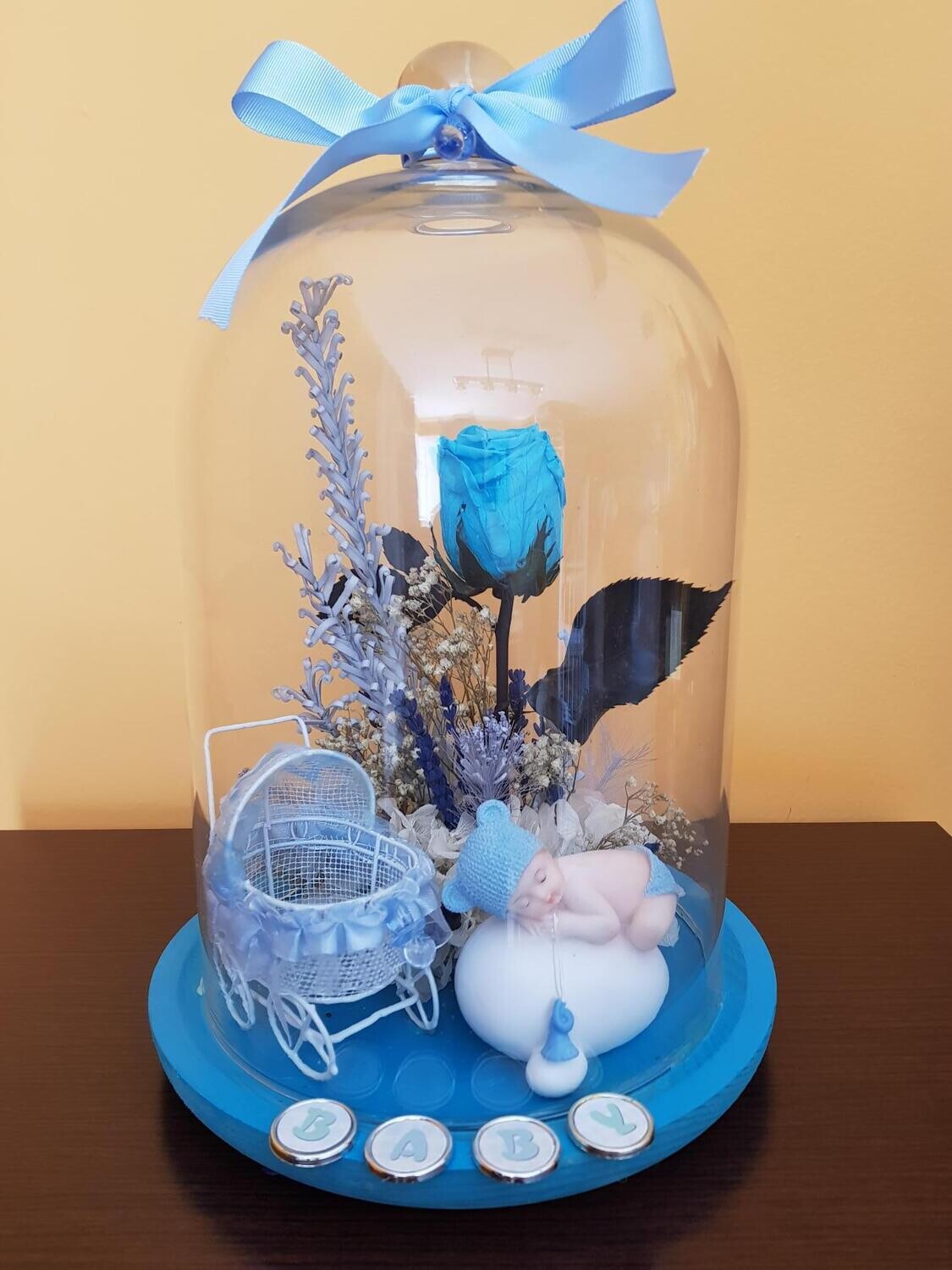 Cúpula nacimiento rosa eterna azul (niño)