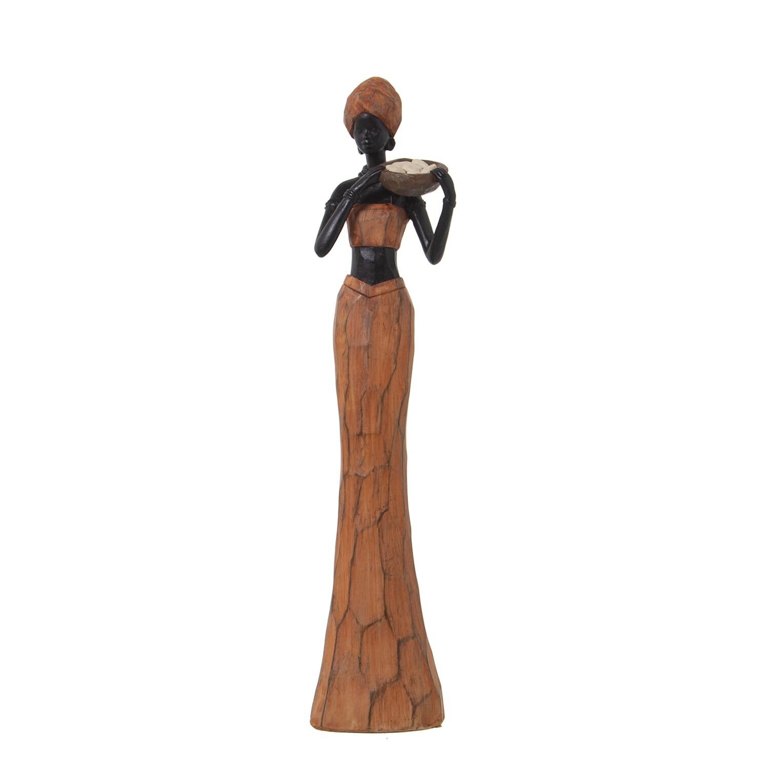 Figura resina africana marrón