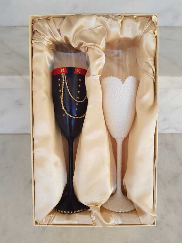 set de copas novios uniforme gala