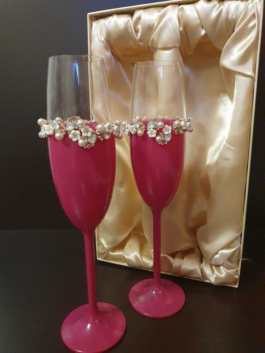 set 2 copas rosas