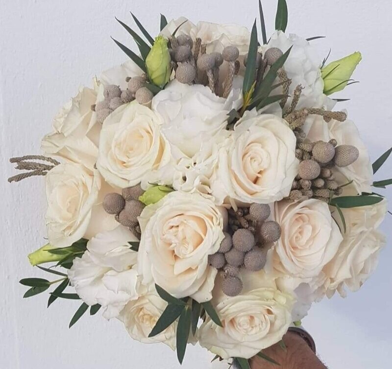 Ramo novia rosas champagne