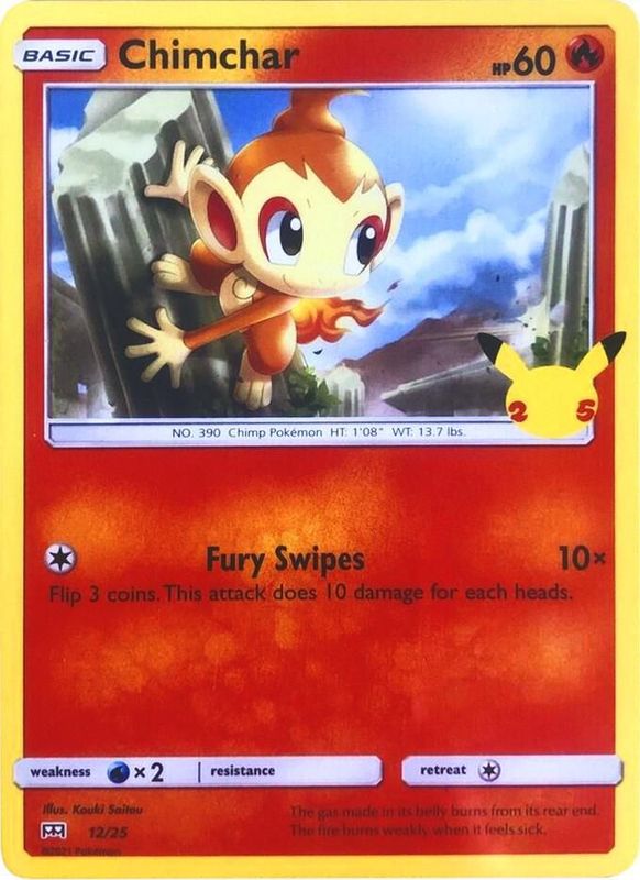 Chimchar - 12/25 (NON-HOLO)- McDonald's 25th Anniversary Promos (MCD21)
