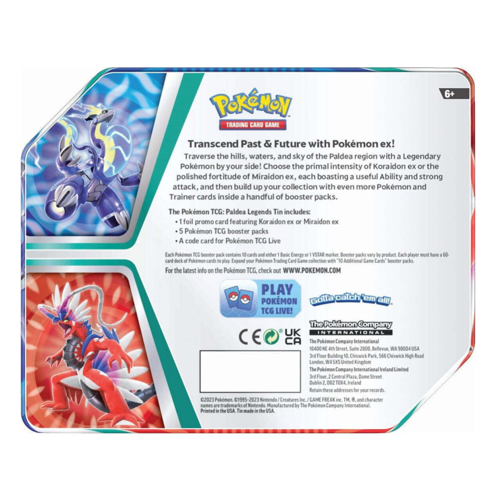 Pokémon Paldea Legends Tin - Koraidon ex