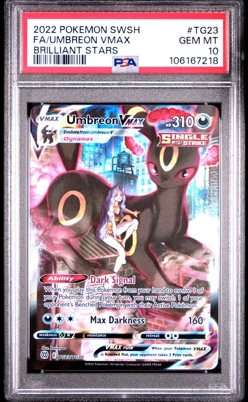 Umbreon VMAX - SWSH09: Brilliant Stars Trainer Gallery (SWSH09:TG) - PSA 10