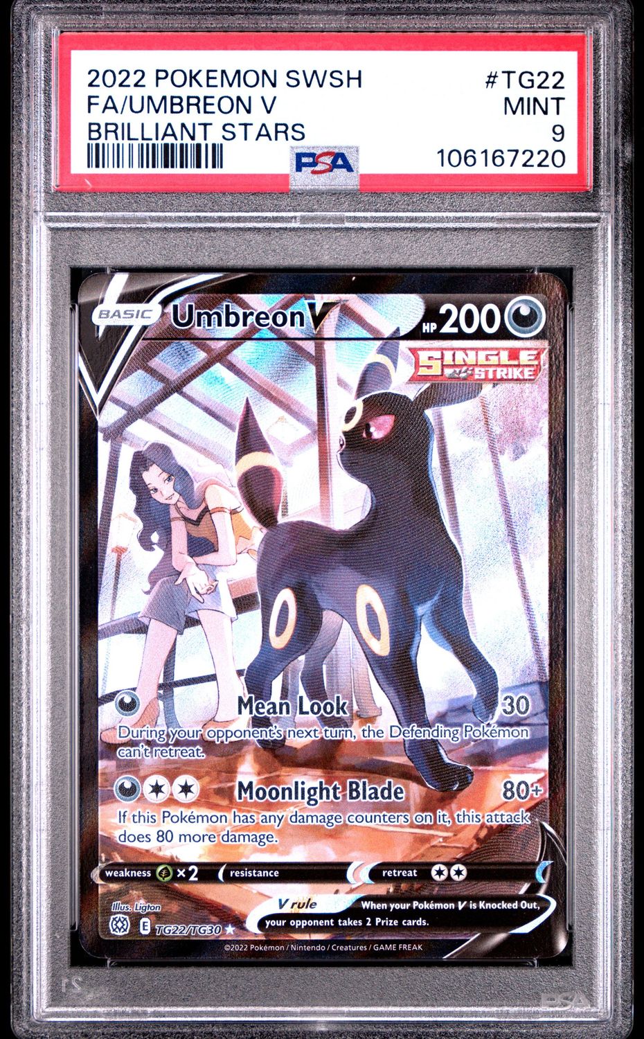 Umbreon V - SWSH09: Brilliant Stars Trainer Gallery (SWSH09:TG) - PSA 9