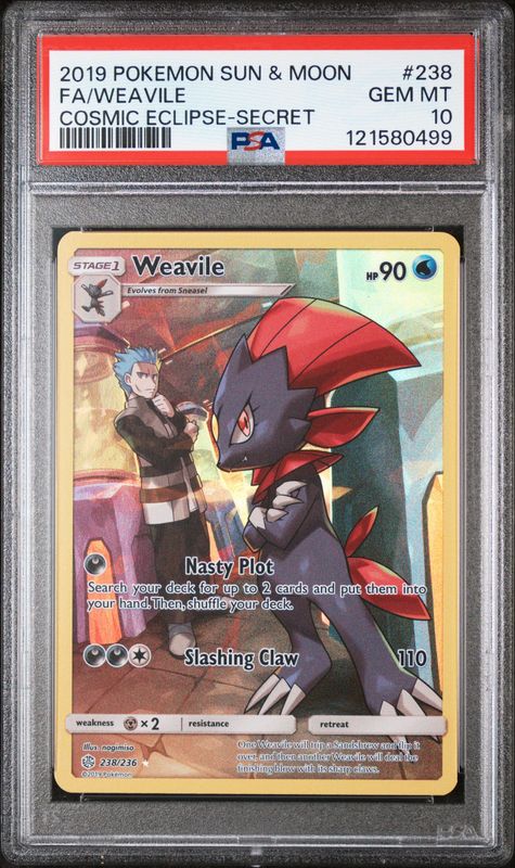 Weavile (Secret) - SM - Cosmic Eclipse (SM12) - PSA 10
