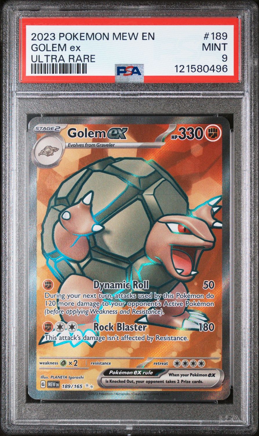 Golem ex - 189/165 - SV: Scarlet & Violet 151 (MEW) - PSA 9