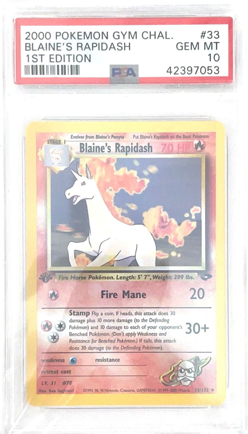 Blaine's Rapidash - 1st Edition Gym Challenge (G2) - PSA 10