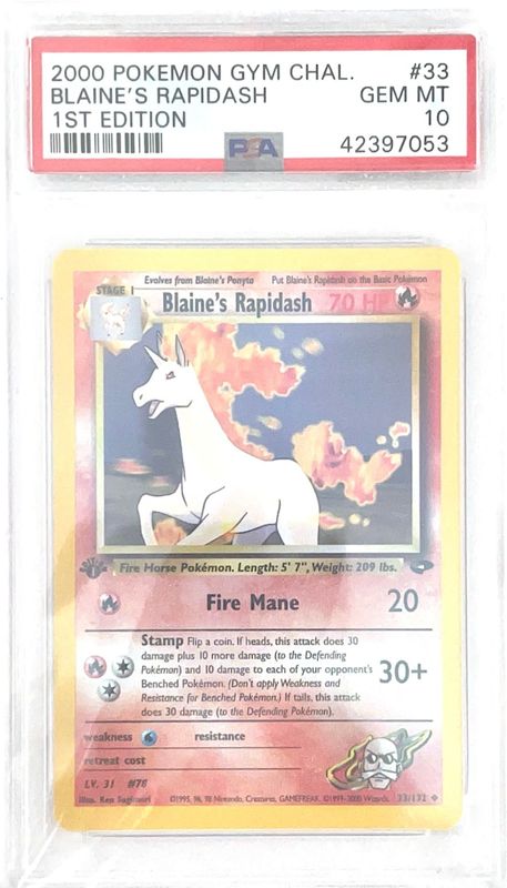 Blaine's Rapidash - 1st Edition Gym Challenge (G2) - PSA 10
