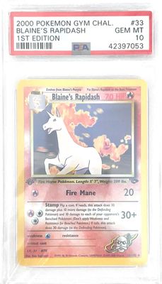 Blaine's Rapidash - 1st Edition Gym Challenge (G2) - PSA 10 Blaine's Rapidash - 1st Edition Gym Challenge (G2) - PSA 10