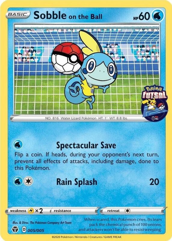 Sobble on the Ball - 005/005 (Pokemon Futsal) SEALED