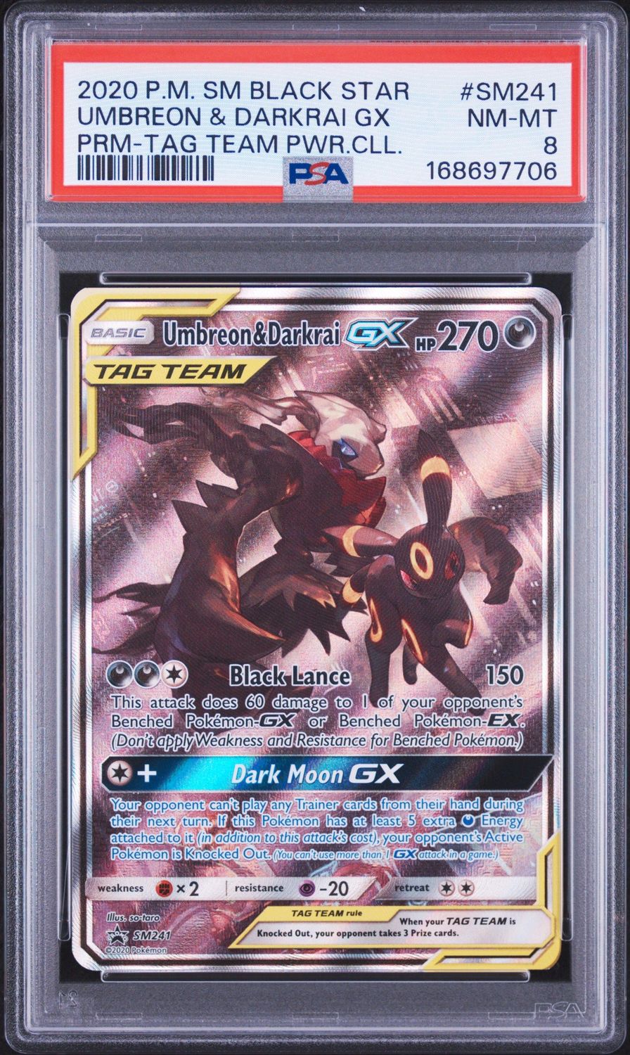 Umbreon & Darkrai GX - SM241 - SM Promos (SMP) - PSA 8 Umbreon & Darkrai GX - SM241 - SM Promos (SMP) - PSA 8