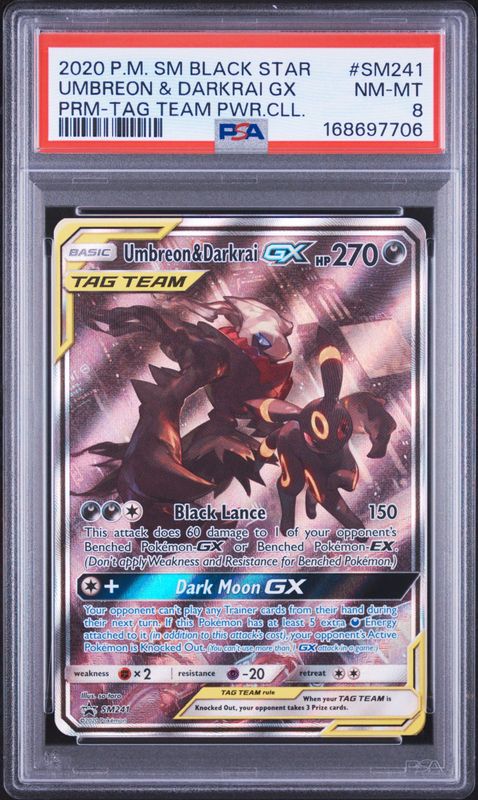 Umbreon & Darkrai GX - SM241 - SM Promos (SMP) - PSA 8