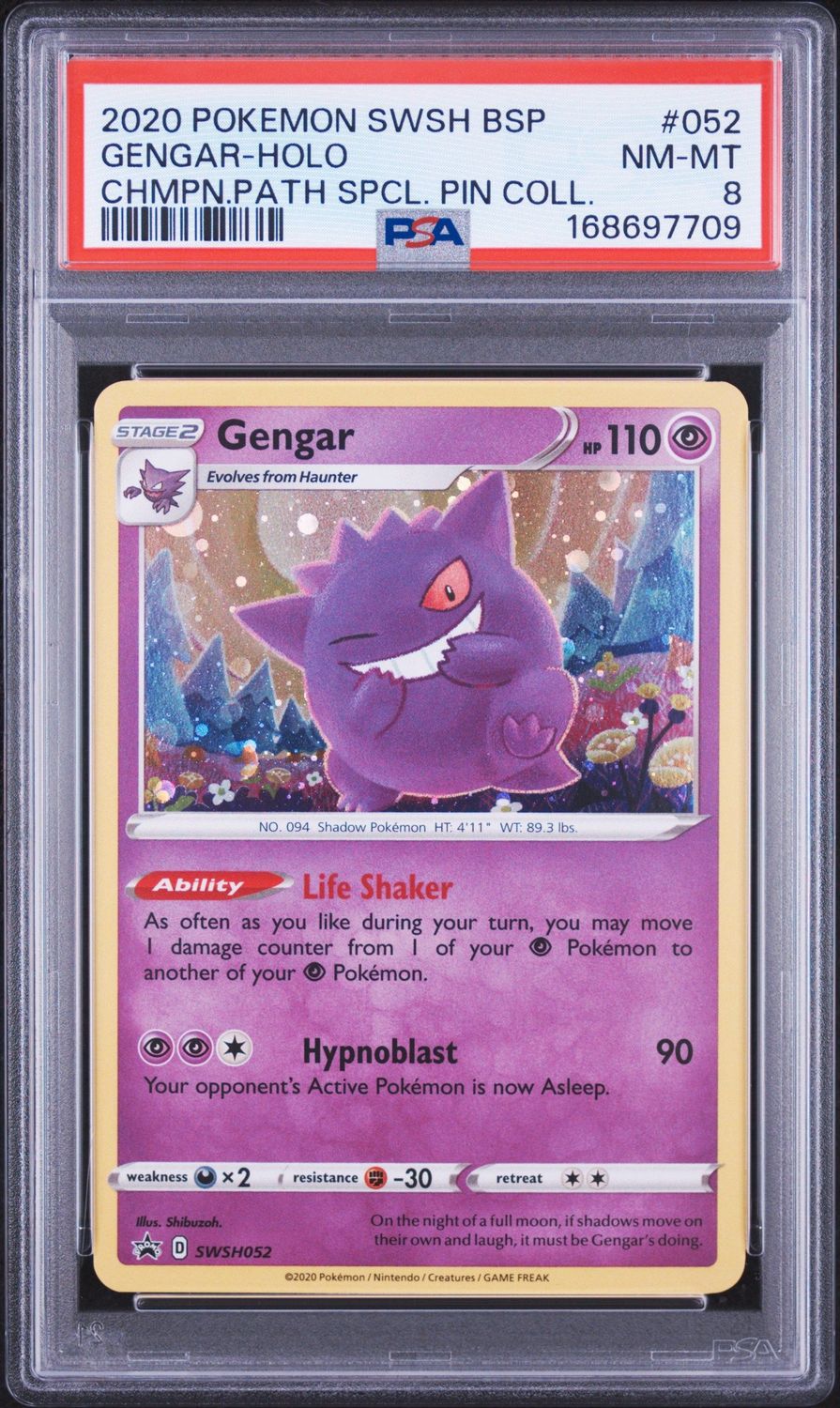 Gengar #052 Black Star Promo - PSA 8