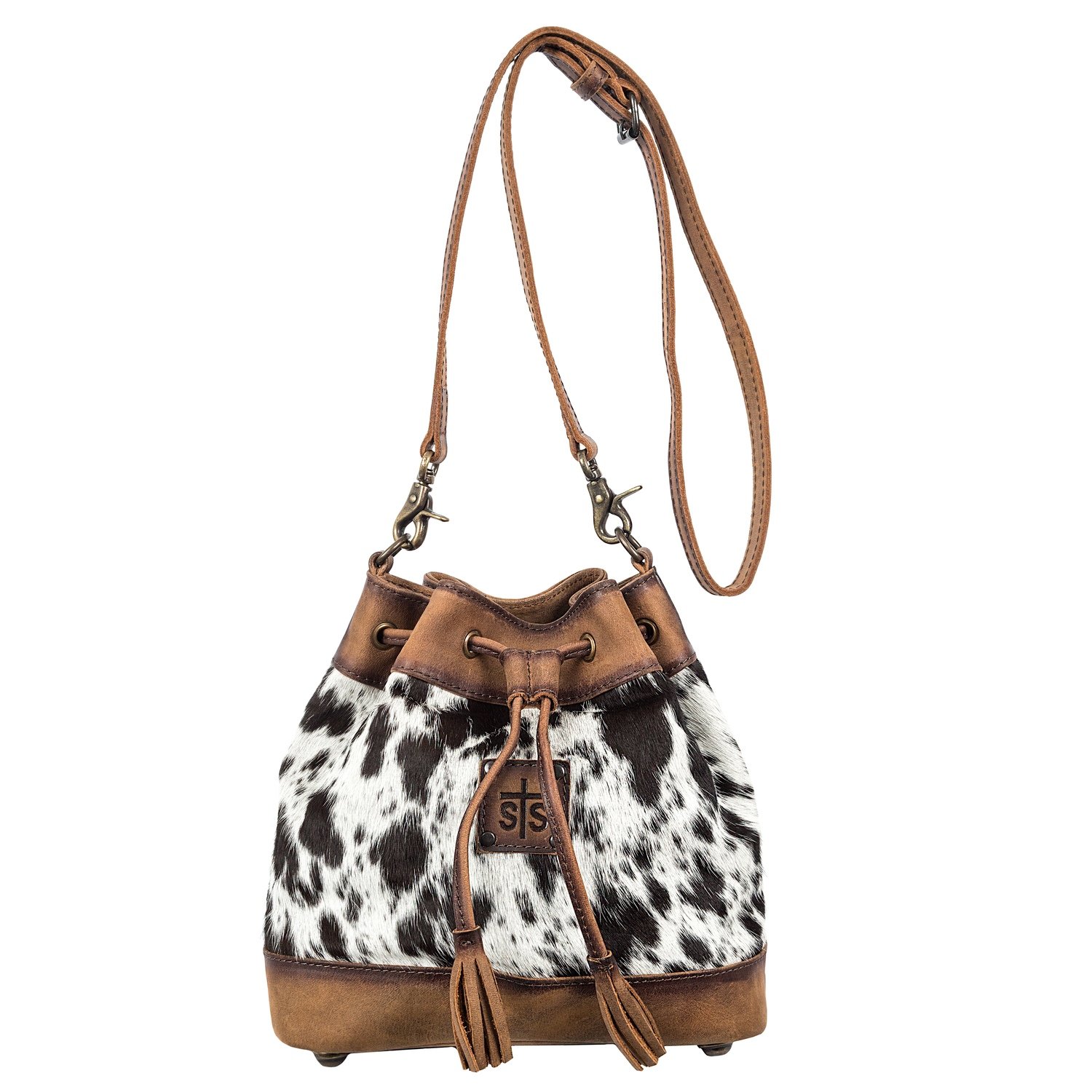 COWHIDE BUCKET BAG