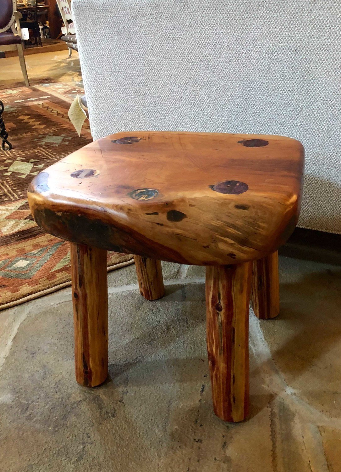 Jerry Poole Cherry Four-Legged Short Stool