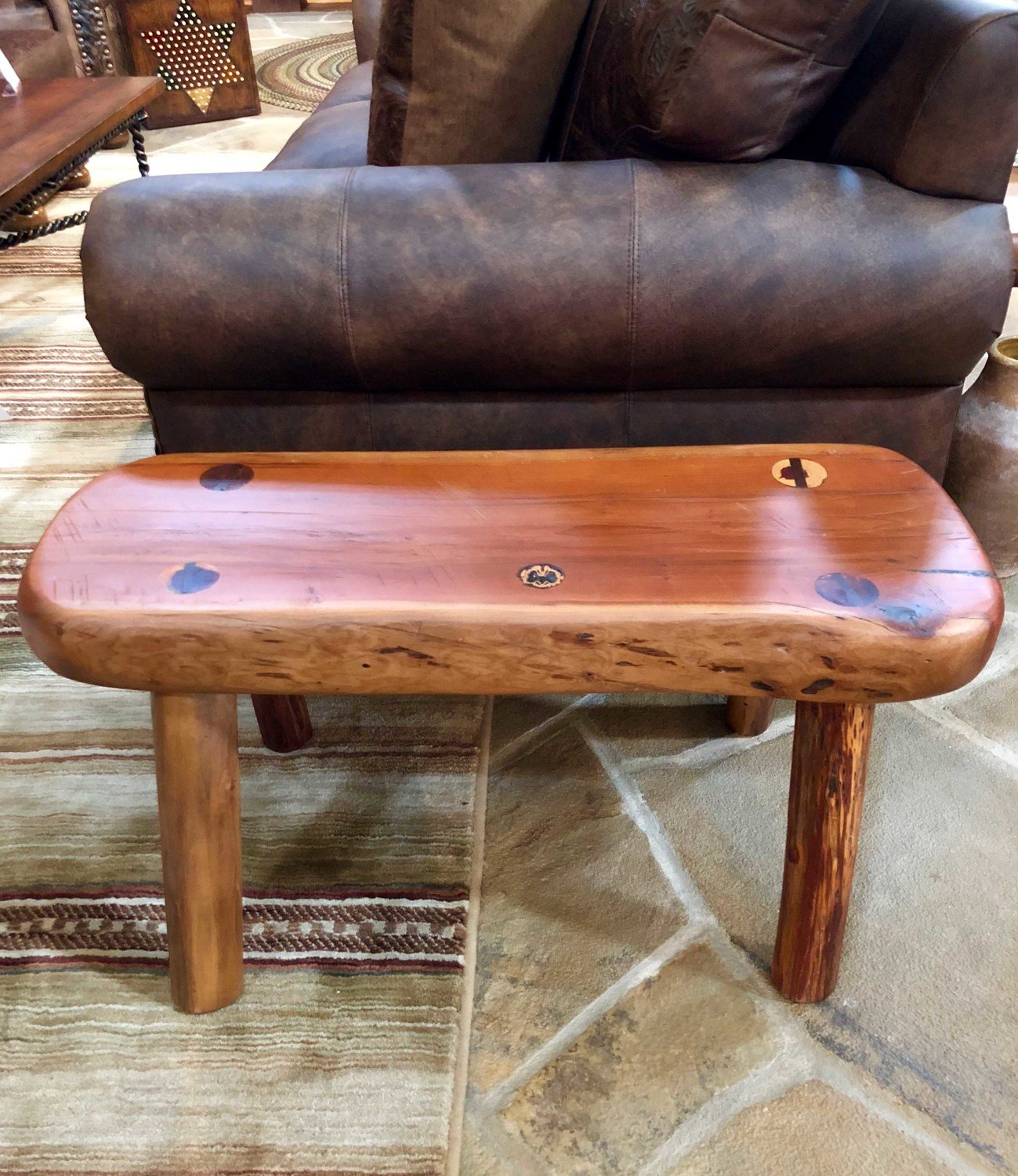 Jerry Poole Medium Cedar Bench with Bob Timberlake Shot Shell