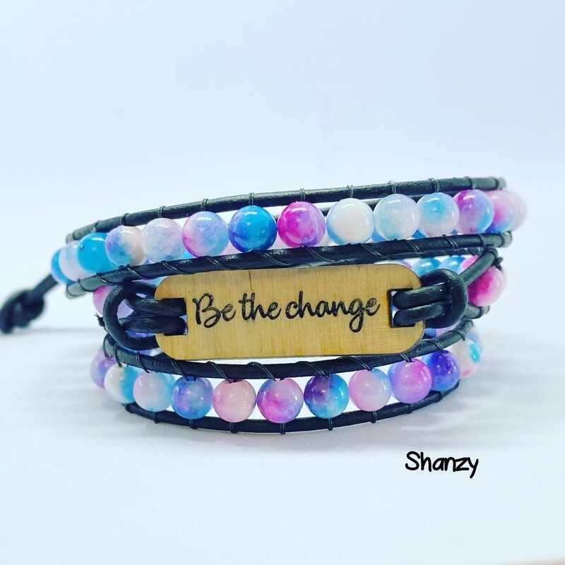 Be the Change Agate Wrap Bracelet