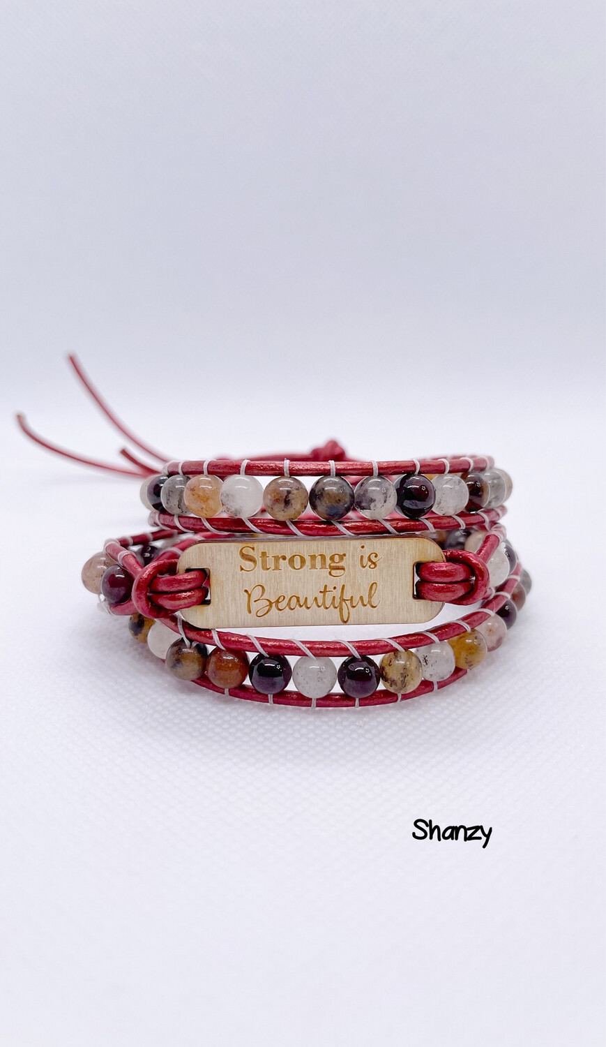 Strong Is Beautiful Agate & Quartz  Wrap Bracelet
