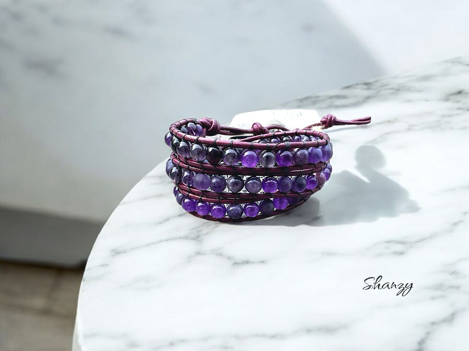 Amethyst Wrap Bracelet Purple