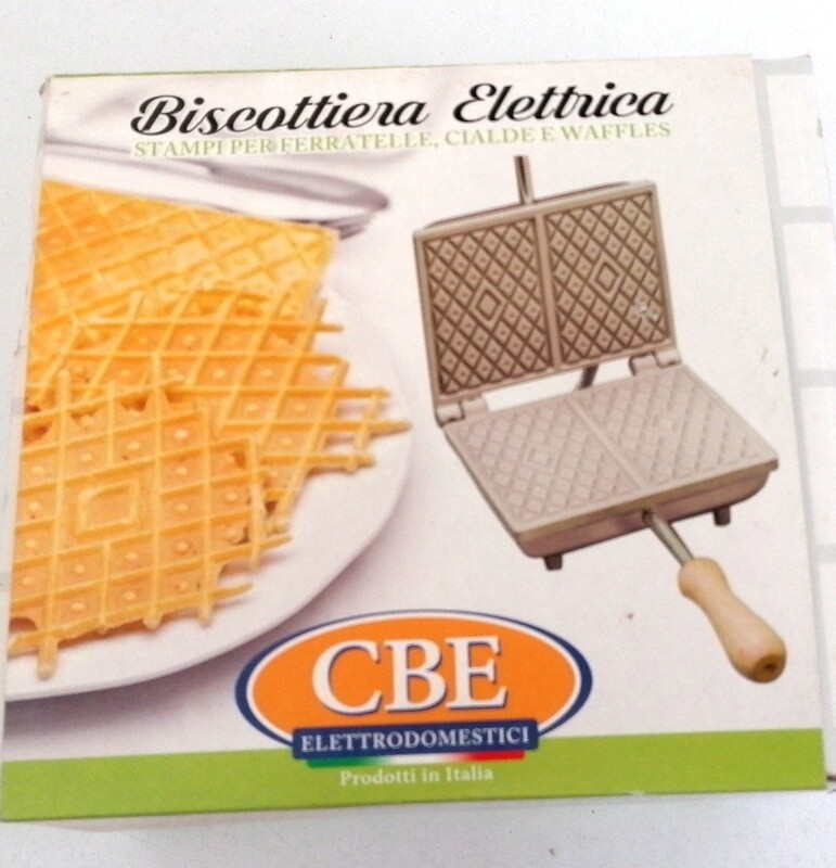 STAMPO ELETTRICO PER FERRATELLE PIZZELLE CIALDE WAFFEL RETTANGOLARE DOPPIO CBE