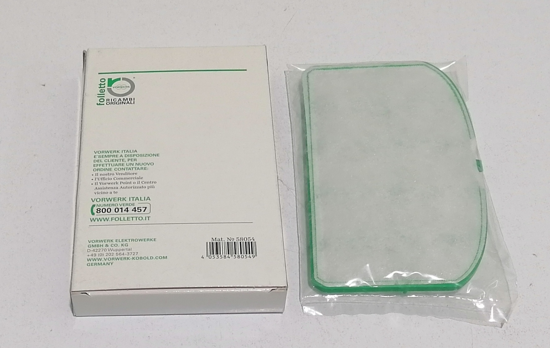 Filtro Griglia Protezione Motore VORWERK FOLLETTO VK200/VK220 58054