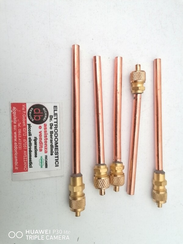 Valvolini per ricarica frigo N. 5 con tubetto rame 6x100mm