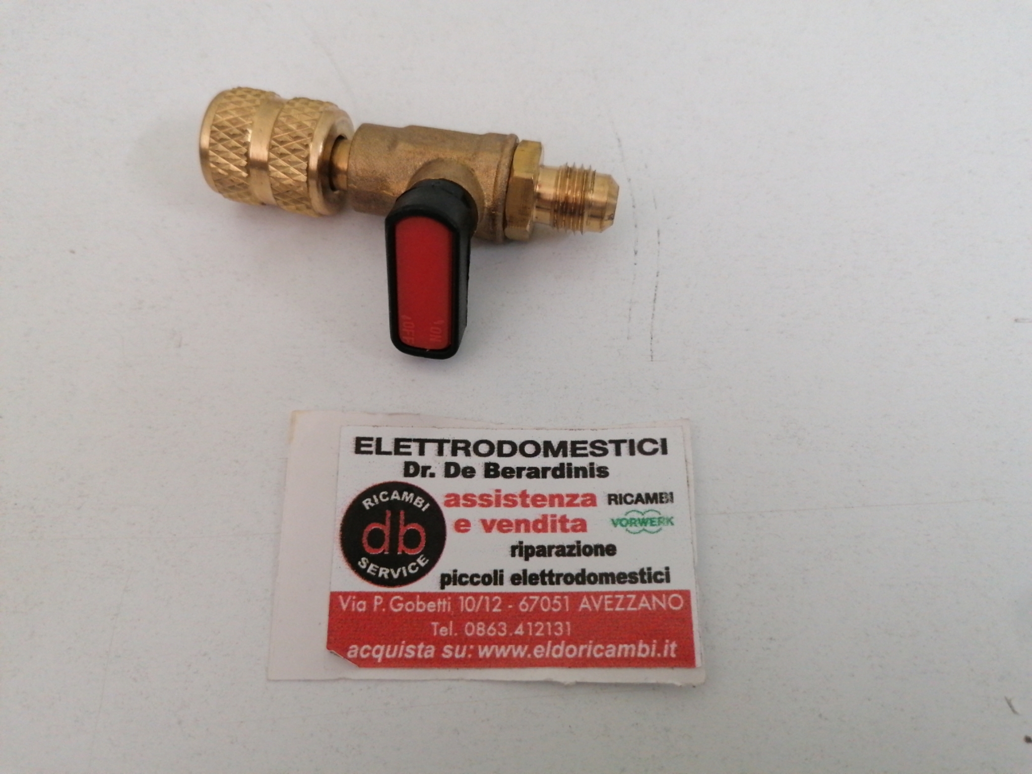 Rubinetto Ricarica Freon Frigorifero 5/16 SAE Femmina 1/4 Maschio