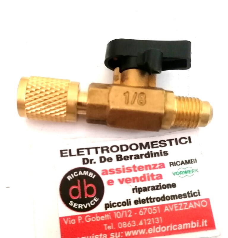 Rubinetto Ricarica Freon Frigorifero 1/4 SAE Femmina 1/4 Maschio