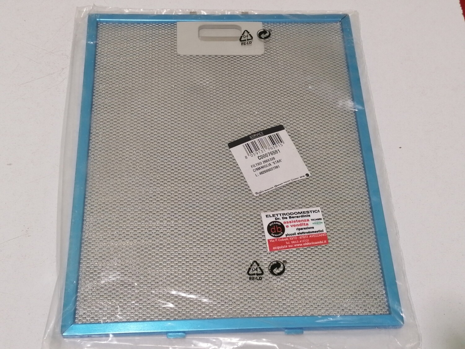Griglia Filtro Cappa Elica 26 X 32 C00076591 482000027381