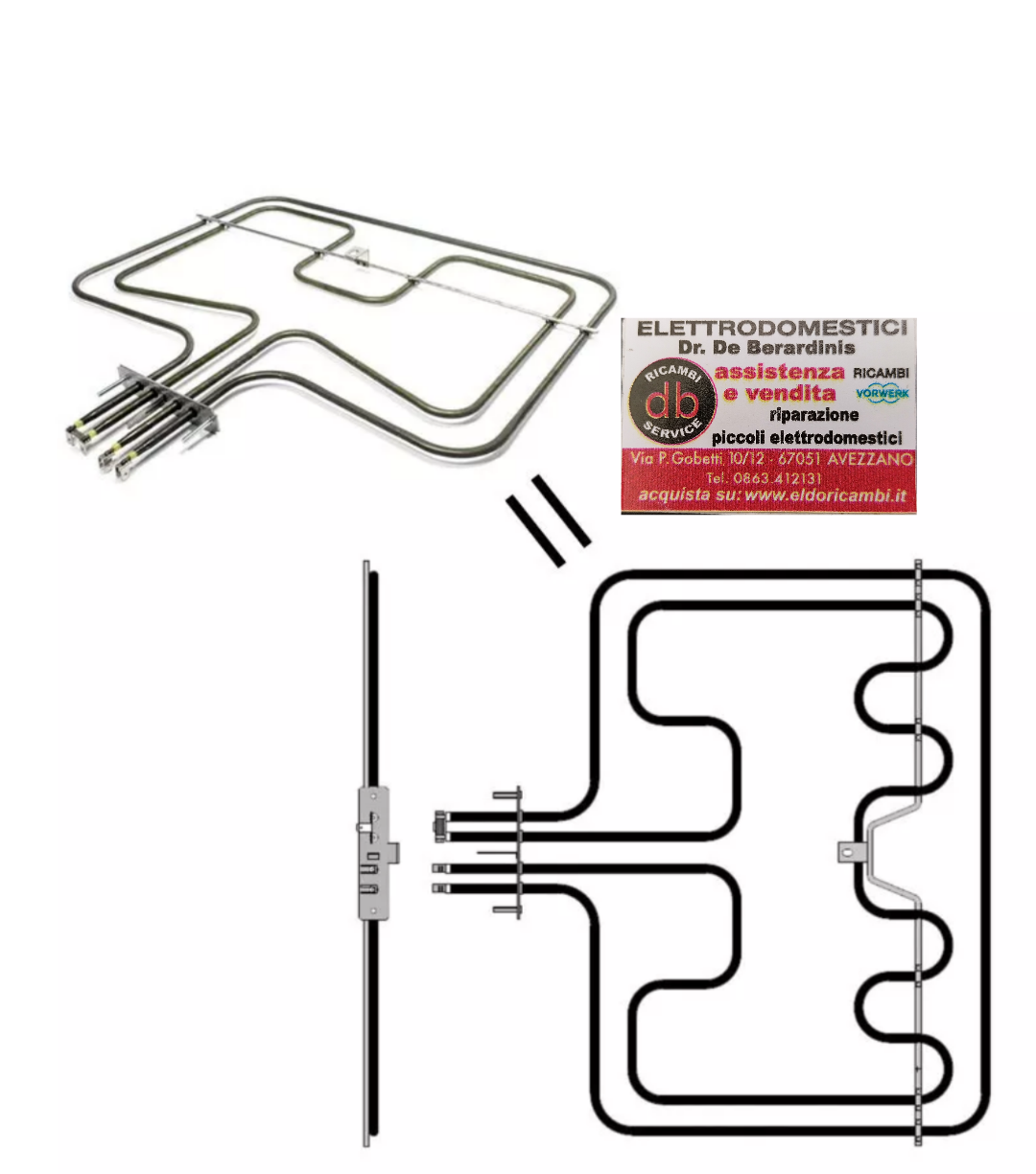RESISTENZA SUPERIORE 1000+1700W PER FORNO REX ELECTROLUX 3570797013 3570797047