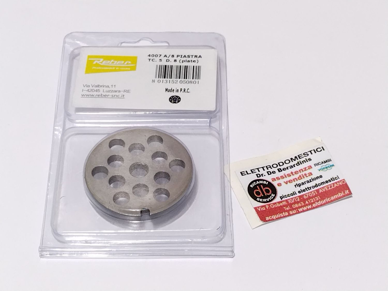 REBER Piastra TRITACARNE TC5 DIAM 8MM