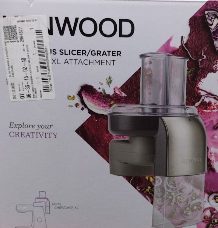 Kenwood AT340 Tagliaverdure a dischi, con 7 dischi in acciaio inox monotaglio