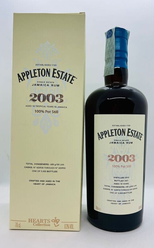 RUM APPLETON ESTATE JAMAICA RUM 2003 CL 70 63%