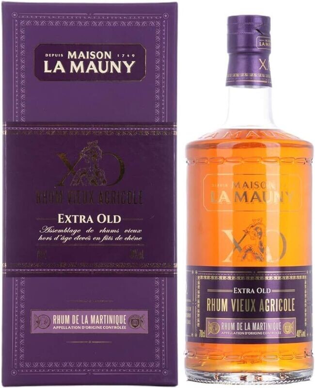 RUM MAISON LA MAUNY EXTRA OLD  - RHUM DE LA MARTINIQUE VIEUX AGRICOLE CL 70 ASTUCCIATO