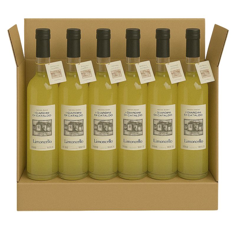 LIMONCELLO DI SORRENTO I GIARDINI DI CATALDO CL 100 - CONFEZIONE 6 BOTTIGLIE LIMONCELLO DI SORRENTO I GIARDINI DI CATALDO CL 100 - CONFEZIONE 6 BOTTIGLIE